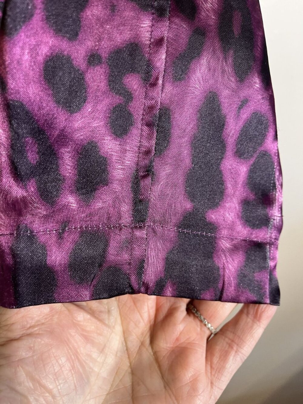Leopard Print‎ Full Zip Jacket Purple 1X Festival Artsy Shiny Glam Chic Preppy - Picture 5 of 12